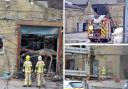 Firefighters damping warehouse at Liversedge. Image: Newsquest