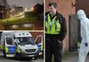 Pictures of police investigations getting underway in Holme Wood (top left) and Bierley (low left and right)