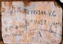 Sam Meekosha’s inscription at Naours. Pic: David Crossland