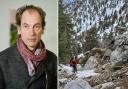 Human remains have been found in the area Julian Sands went missing. Right picture shows ground searches for the Otley-born actor in the San Gabriel mountains on February 18