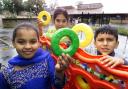 Joining in the summer games at the Eastwood Primary School, Keighley, in 2006 are, from left, Aminna Kalim, Amreena Khan and Minhaj Uddin