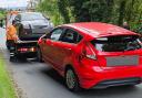A red Ford Fiesta was seized by police for having a faulty brake light and dangerous tyre in Wrose