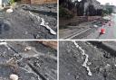 Pictures reveal ashes and remnants where fire-damaged cars burned last night in Wibsey