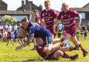 Bradford Dudley Hill (blue) overpowered Wibsey Warriors (maroon) on Saturday.