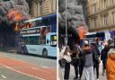 A bus burst into flames on Broadway in Bradford city centre last week
