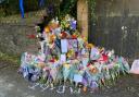 Floral tributes at scene of crash