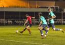 Patrick Sykes scored the winner on Tuesday night against leaders Emley to keep his own side's title dreams alive.