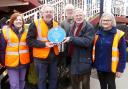 Gardener Paul Marshall, second left, with Friends of Brighouse railway station