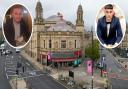 Joshua Clark, 21 (left) and Haidar Shah, 19 (right) died after a stabbing outside Maggie's nightclub in Commercial Street, Halifax. Picture shows police activity near Victoria Theatre