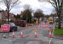 Wrose Road has been closed as crews carry out works to repair a burst water main.