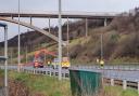 A man died in a two-car crash on the M62 near Scammonden Bridge this morning.