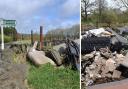 Fly-tipping off Cockin Lane, in Queensbury on April 15