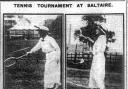 Miss Willans, left and Miss Morgan, singles winners at a tournament at the beginning of the 20th century