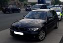 Police stopped this black BMW on Leeds Old Road, in Bradford