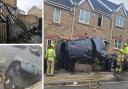 A car smashed into a row of houses earlier this week
