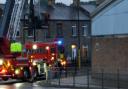 Firefighters at Cleckheaton bus station