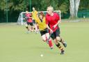 Dennis Valentiner-Branth takes on the Airedale defence for Bingley Bees men