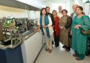 BACKING APPEAL: Members of Bradford Muslim Women's Forum visit the labs at the University of Bradford's Institute of Cancer Therapeutics