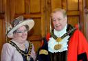The newly elected Lord Mayor Of Bradford Mike Gibbons is sworn in at City Hall, with Lady Mayoress Elizabeth Sharp. AG Rep CA  (12061305)