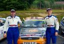 Sam Bilham and co-driver Cameron Fair celebrate their success