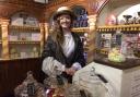 Kirsty at work in the Victorian sweet shop