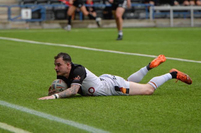 Jordan Lilley scores a try for Bulls against Widnes last season. Pic: Tom Pearson.