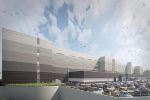 An artist's impression of the proposed Amazon warehouse