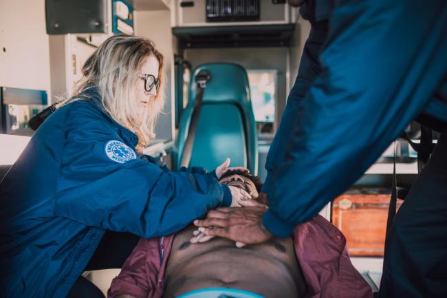 Paramedics carrying out CPR- Pexels