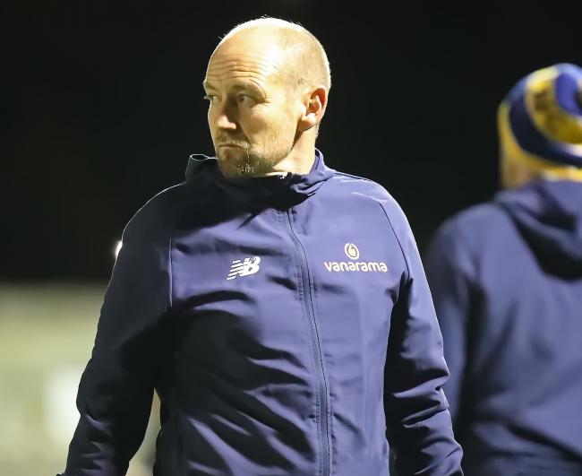Guiseley joint-manager Russ O’Neill will not be taking his side to The Citadel to face Albion Sports tonight. Picture: Alex Daniel Photography.