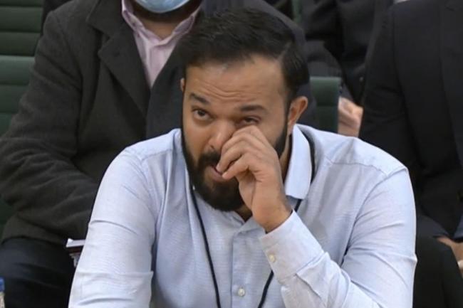 Rafiq giving evidence to MPs