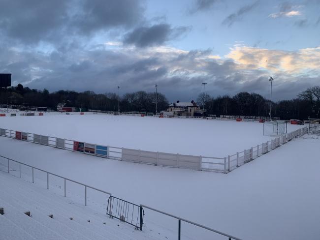 Horsfall was not playable on Saturday, so Avenue's FA Trophy clash with Marine will now take place on Wednesday instead. Picture: @BPAFCOfficial (Twitter).