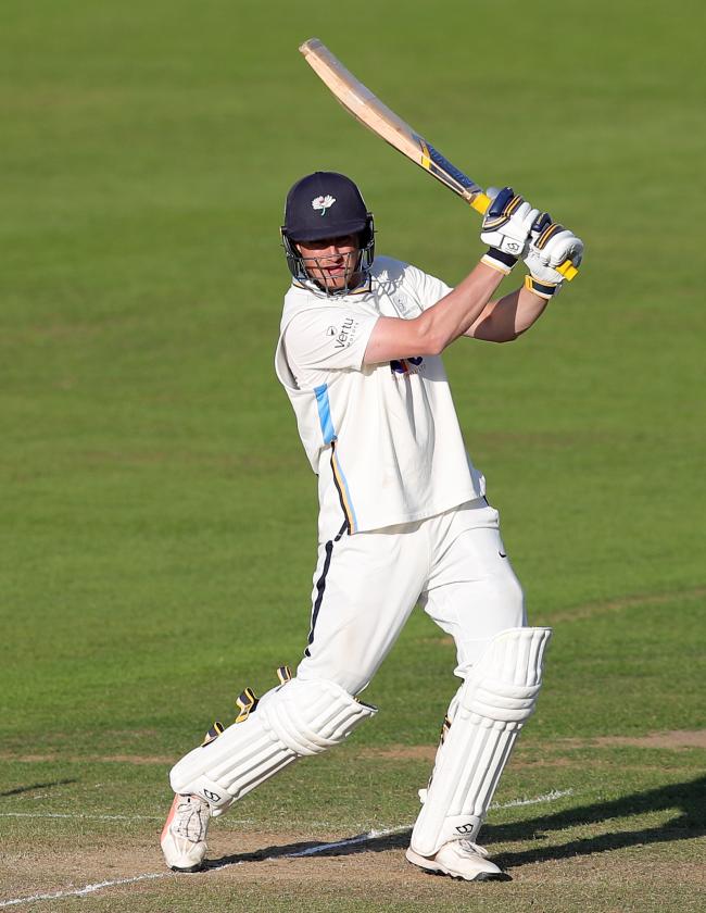 Yorkshire's Tom Kohler-Cadmore bats during day two of the LV= Insurance County Championship division one match at Trent Bridge Cricket Ground, Nottingham. Picture: Simon Marper