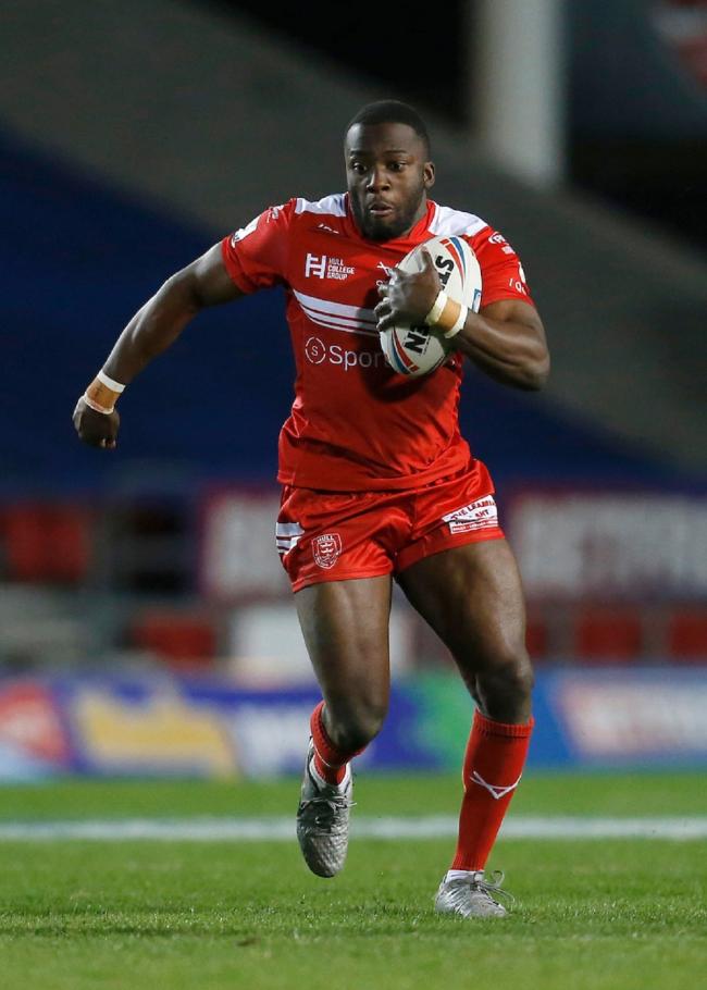 On-loan Rhinos second row Muizz Mustapha in action for Hull KR. Picture: Ed Sykes/SWpix.com