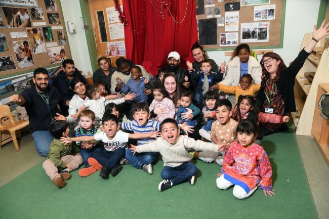 Staff and children at St Edmund's celebrate
