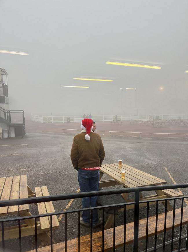 The fog at Horsfall ensured there was no game on Saturday. Picture: @Dockertyee (Twitter).