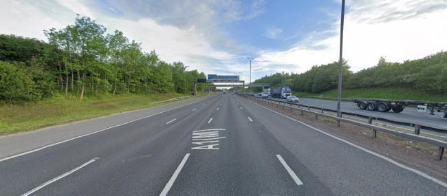 The crash happened on the A1(M), near Aberford, to the east of Leeds. Pic: Google Street View