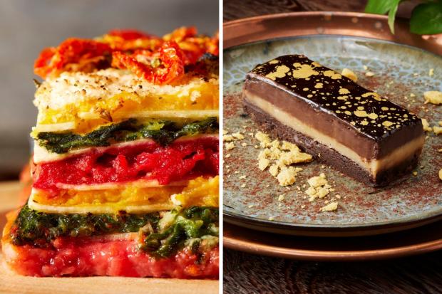 Bradford Telegraph and Argus: Vegan Rainbow Lasagne and Zillionaire's Slice (Zizzi/Canva)