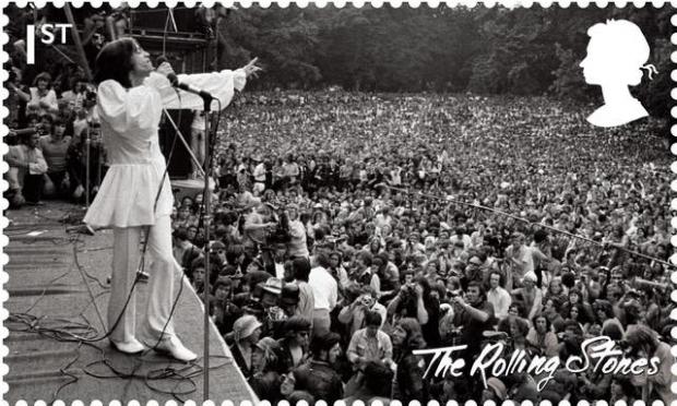 Bradford Telegraph and Argus: Rolling Stones stamp from their Hyde Park performance in 1969 (Royal Mail/PA)