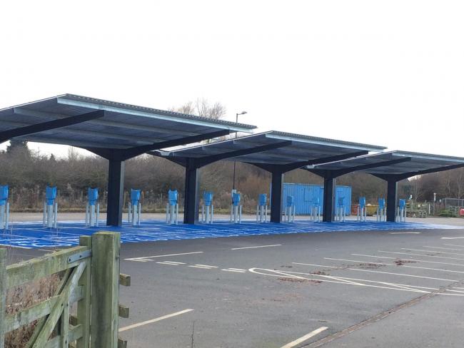 Part of the new Hyperhub at Monks Cross, pictured yesterday without any vehicles - six months after it was due to open