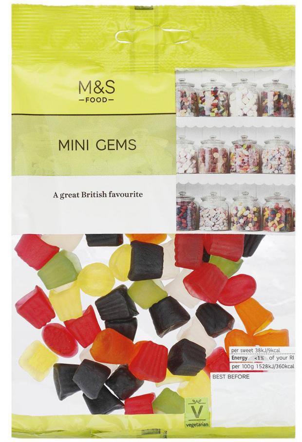 Bradford Telegraph and Argus: Undated handout photo issued by Marks and Spencer of a packet of Mini Gems. Marks and Spencer has changed the name of its popular Midget Gems sweet to avoid offending people with dwarfism rebranding its version of the confectionery as Mini Gems following a campaign by a disability academic. 