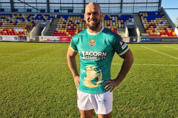 Jake Webster in the new away kit. Picture: Keighley Cougars.