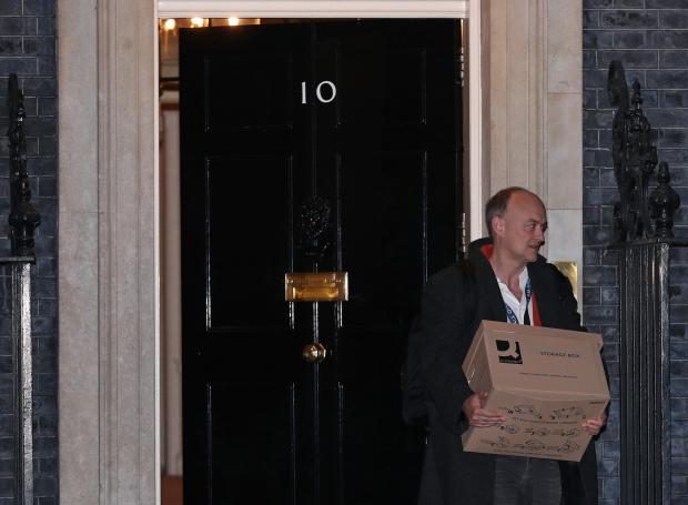 Bradford Telegraph and Argus: Photo via PA shows Prime Minister Boris Johnson's former aide Dominic Cummings leaving 10 Downing Street, London, with a box, in November 2020.