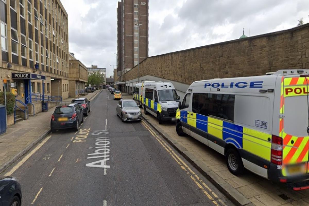 Bell went to Huddersfield Police Station (pictured) after being told that the police were looking for him in Keighley and Huddersfield. Picture: Google Street View