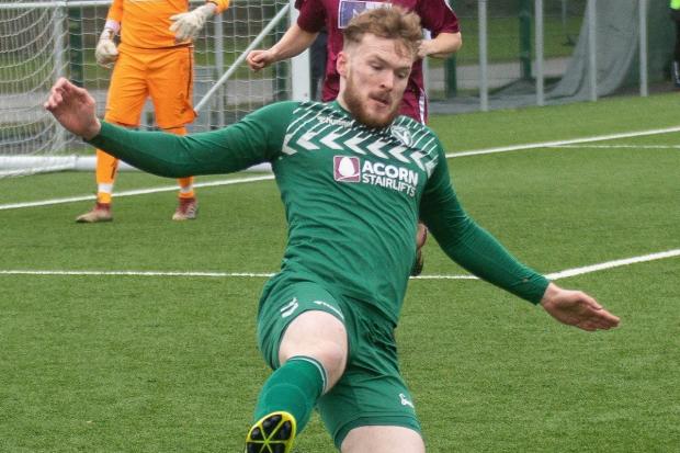 Andy Briggs scored Steeton's goal in the cup defeat to Ilkley. Pic: John Chapman.