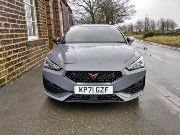 Bradford Telegraph and Argus: The Cupra Leon on test during stormy conditions 