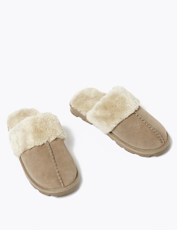 Bradford Telegraph and Argus: Suede Mule Slippers (M&S)
