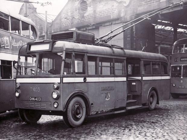 Bradford Telegraph and Argus: A 1957 single decker trolleybyus