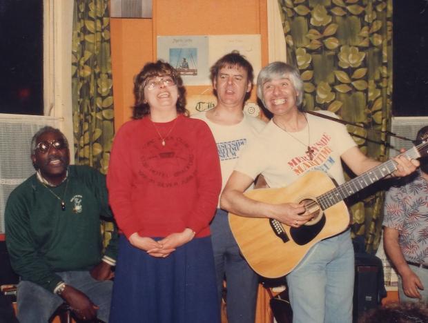 Bradford Telegraph and Argus: MC Barbara Wright: The Spinners at a venue at The Star, 1984 