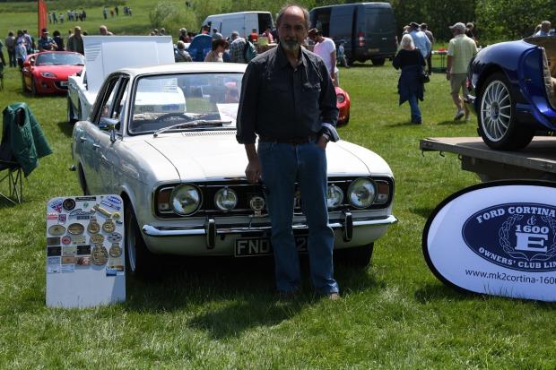 Bradford Telegraph and Argus: Steve with his beloved Ford Cortina 1600E at a rally