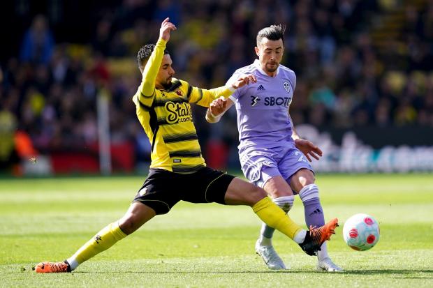 Jack Harrison clinched the win over Watford on Saturday with Leeds' third goal. Picture: PA.